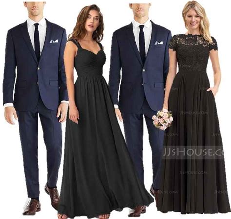 navy blue suit black dress